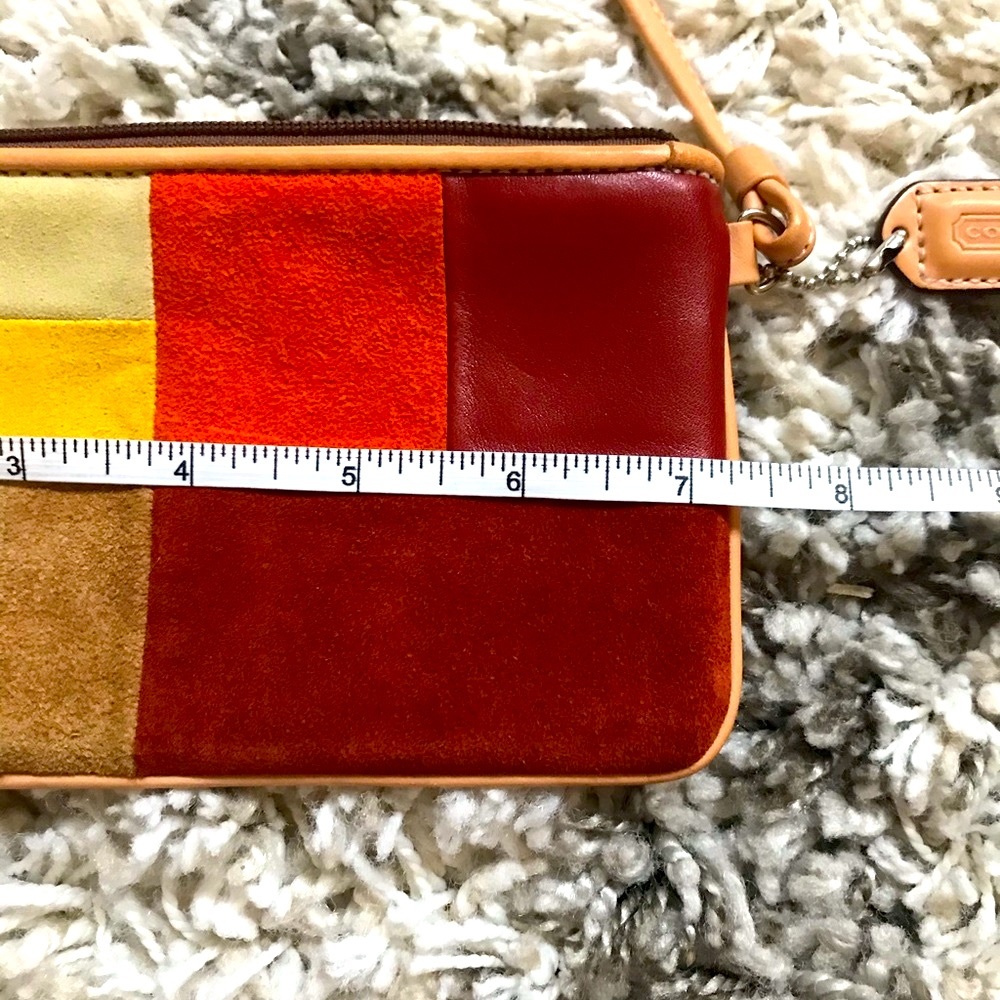 COACH Suede Patchwork Wristlet EUC